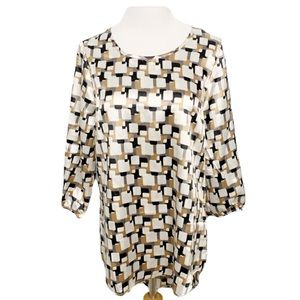 Boo Genes Nash Geo Print Loose Fitting Blouse